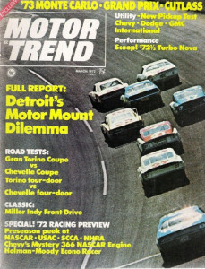 MOTOR TREND 1972 MAR - PANTERA, TURBO NOVA, YUNICK